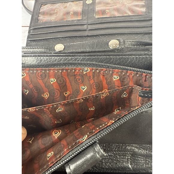 Brighton Burgundy Crocodile Embossed Leather Crossbody Bag — 7 x 5 - Picture 7 of 8